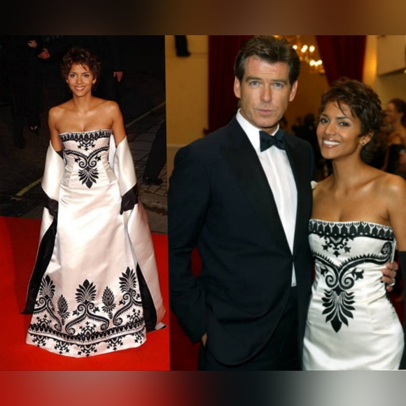 ♧$9,800 OSCAR DE LA RENTA EXCLUS SILK EMBR RED CARPET BOND 007 RUNWAY GOWN US 6 - Picture 2 of 16